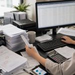 Office worker calculating the real cost of manual data entry — DatabossTech